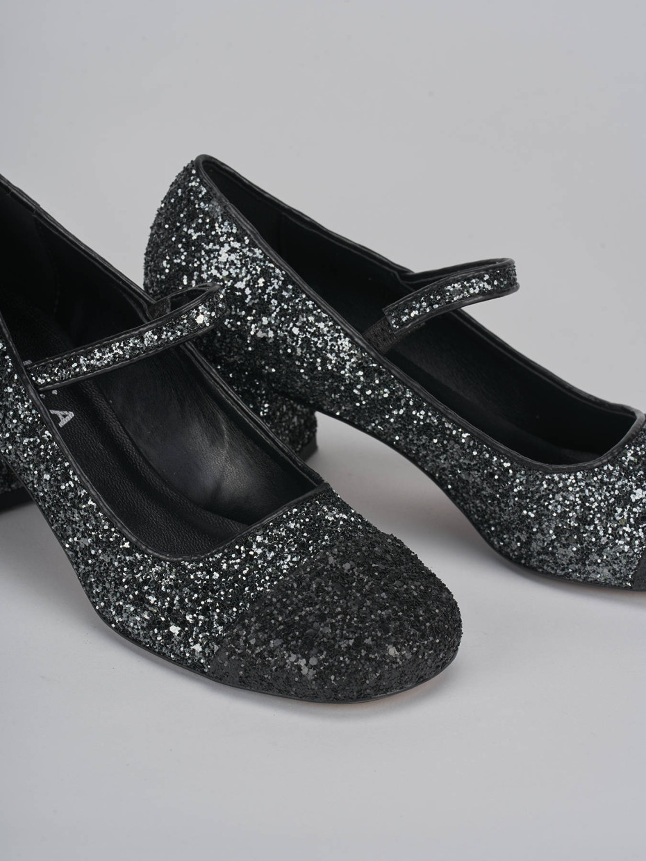 Pumps woman heel 6 cm silver glitter Barca Stores
