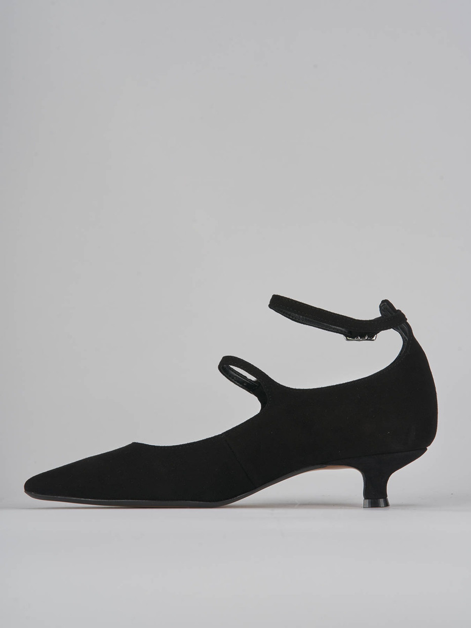 Pumps heel 3 cm black suede