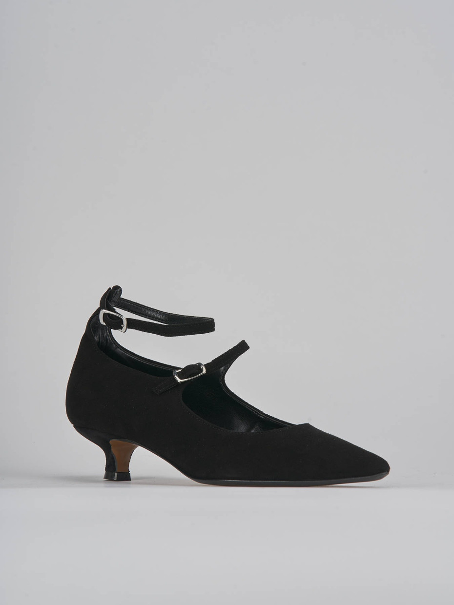 Pumps woman heel 3 cm black suede Barca Stores