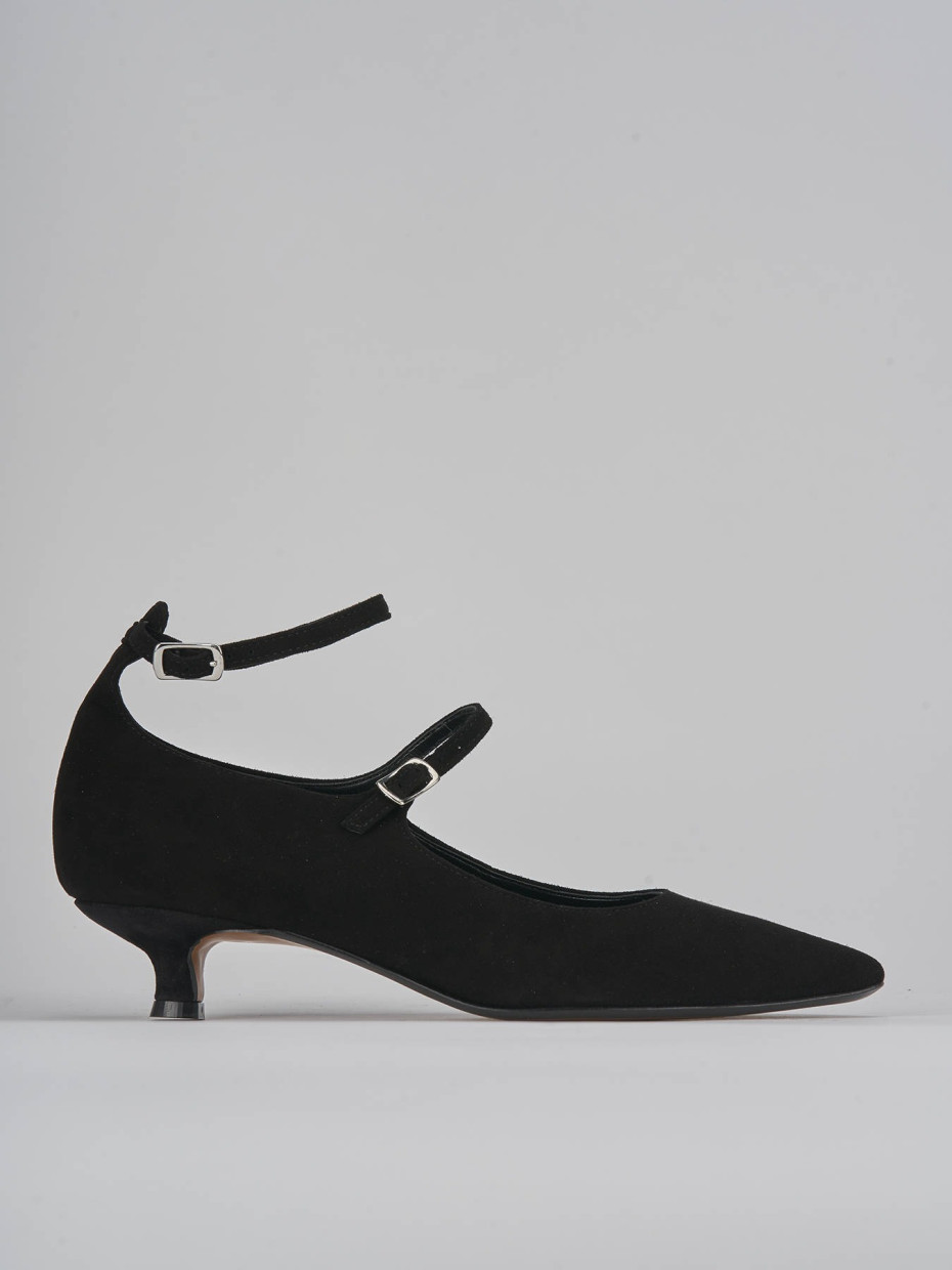 Pumps heel 3 cm black suede