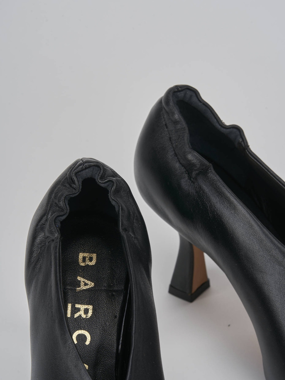 Décolleté e slingback tacco 7cm pelle nero