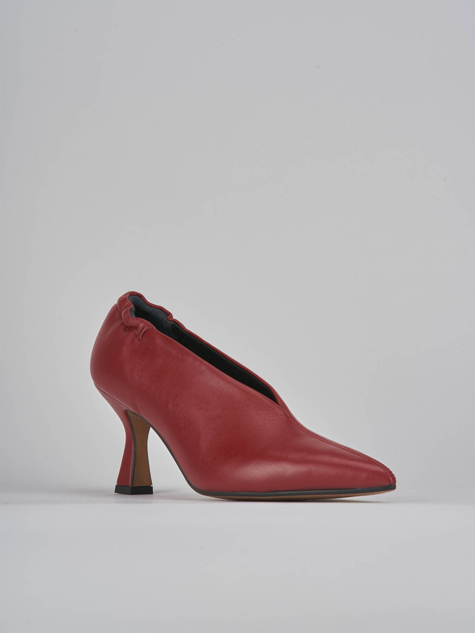 Décolleté e slingback tacco 7cm pelle rosso