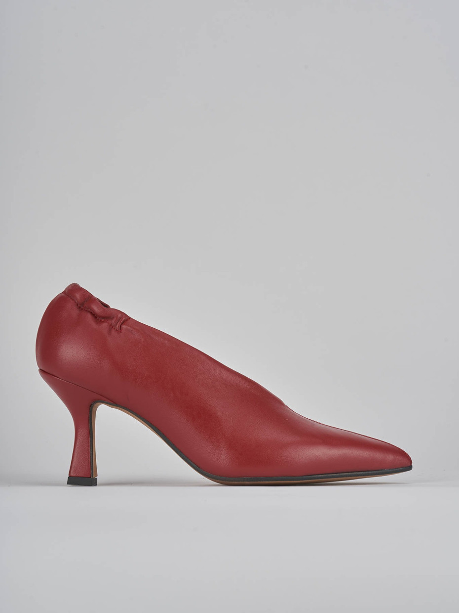 Décolleté e slingback tacco 7cm pelle rosso