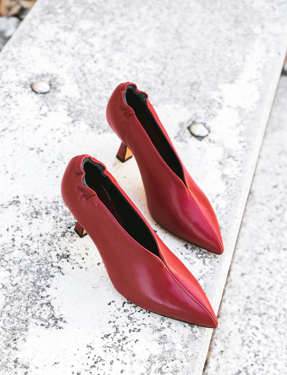 Decollete rosse tacco basso new arrivals