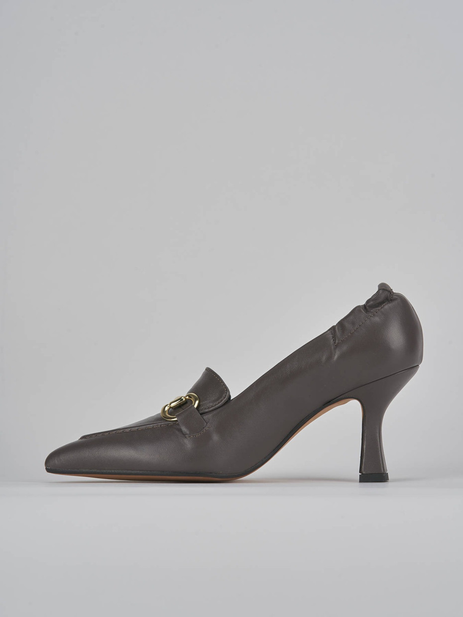 Décolleté e slingback tacco 7cm pelle beige