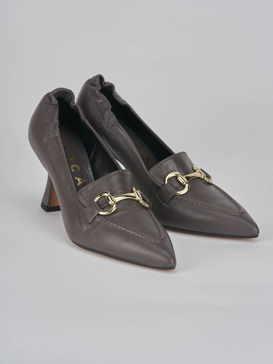 Décolleté e slingback tacco 7cm pelle beige