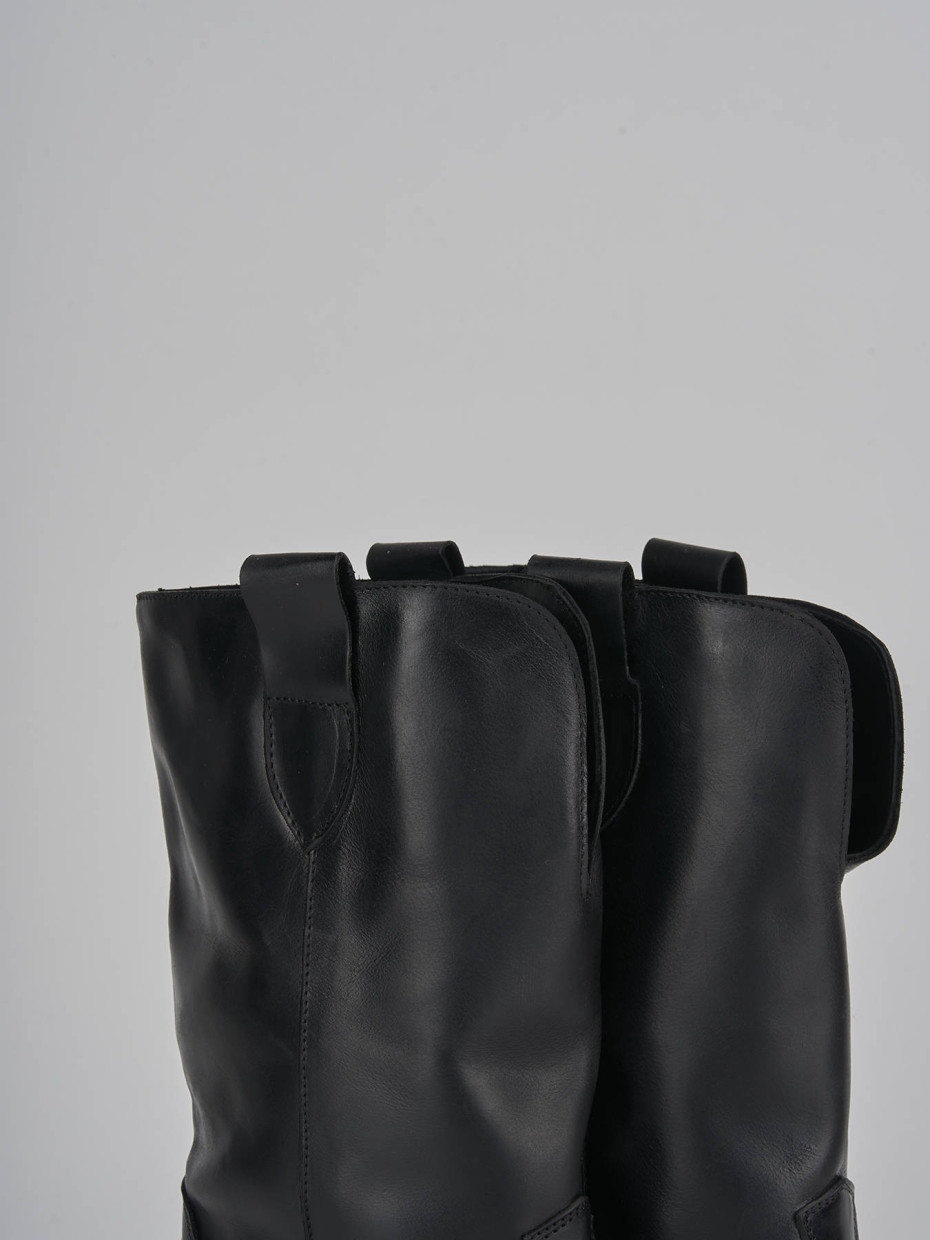 Stivali tacco 5cm pelle nero
