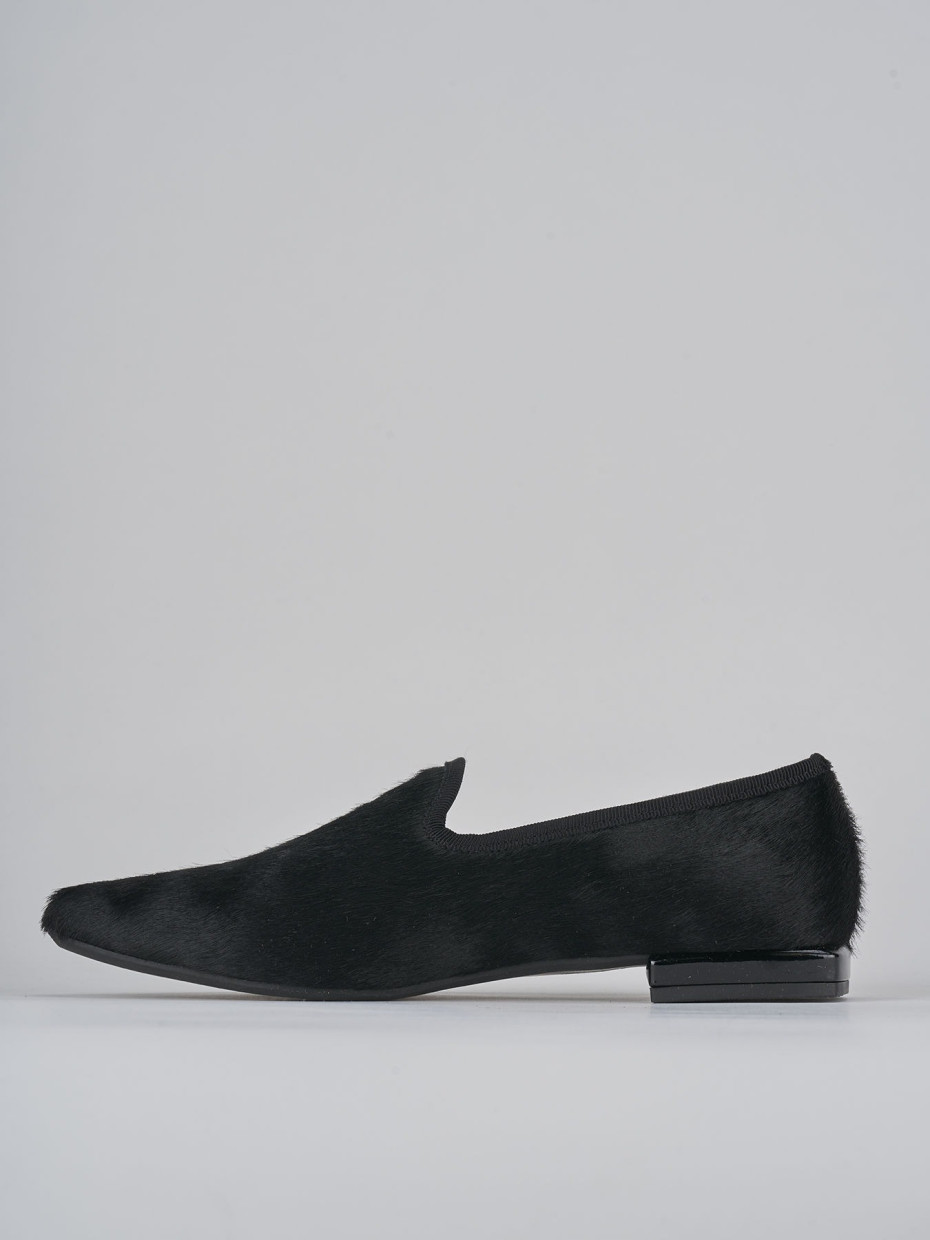 Ballerine tacco 1cm cavallino nero