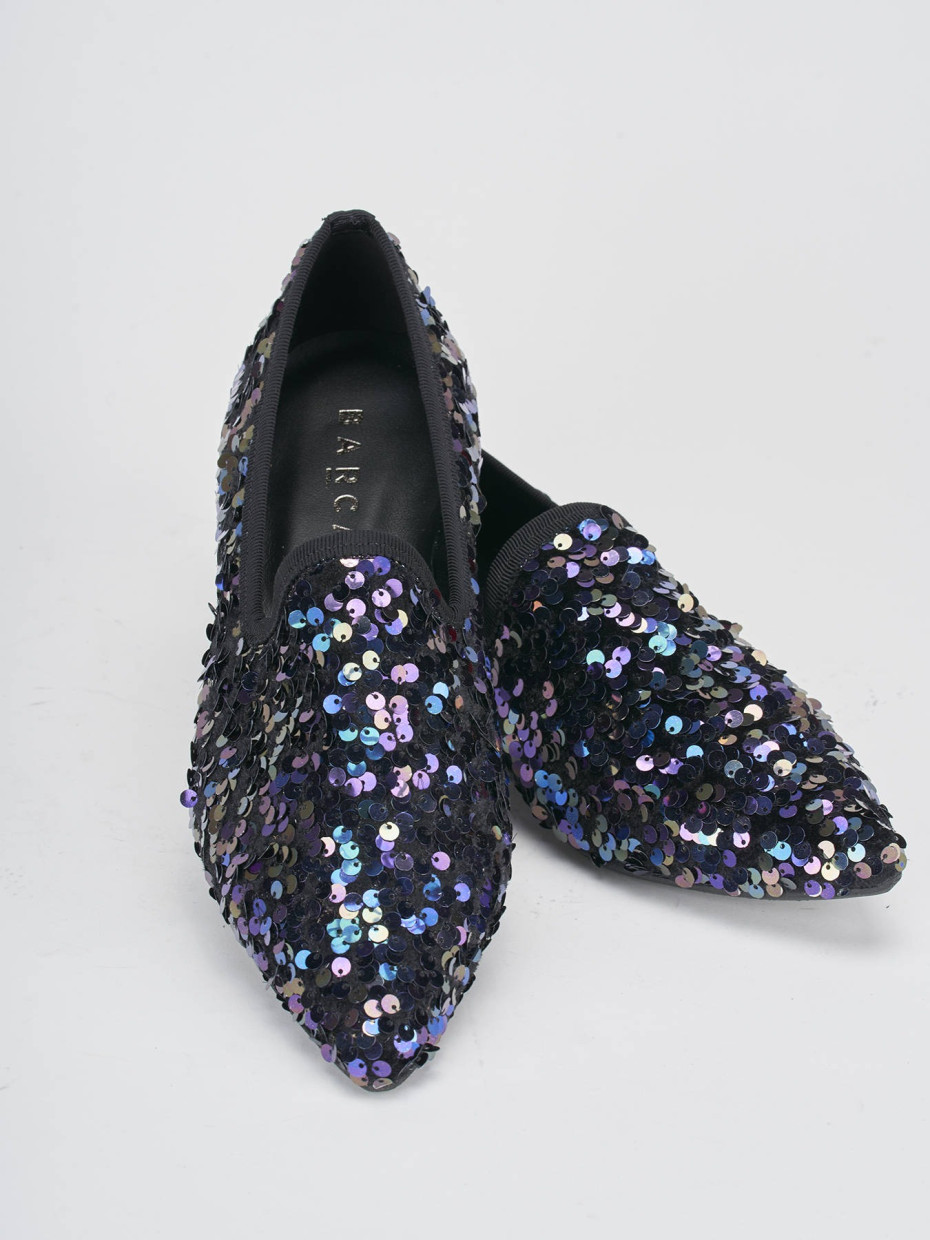 Flat shoes heel 1 cm multicolor leather