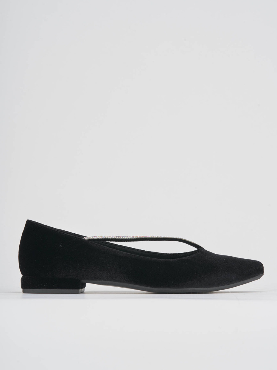 Ballerine tacco 1cm velluto nero