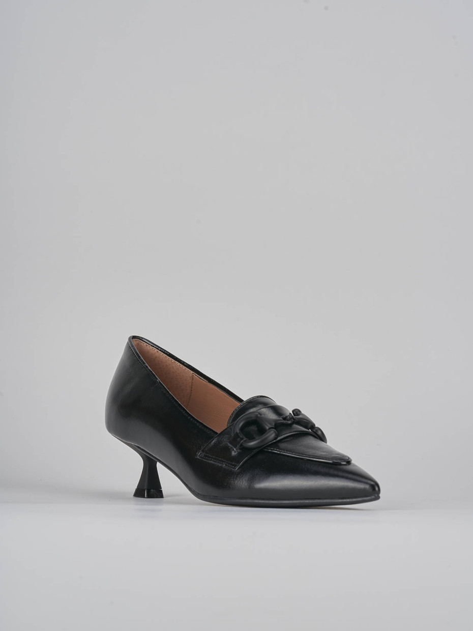 Décolleté e slingback tacco 5cm vernice nero