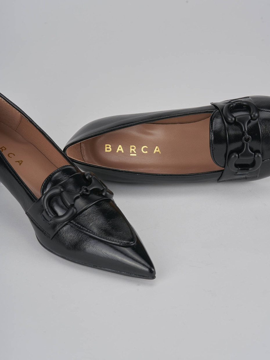 Décolleté e slingback tacco 5cm vernice nero