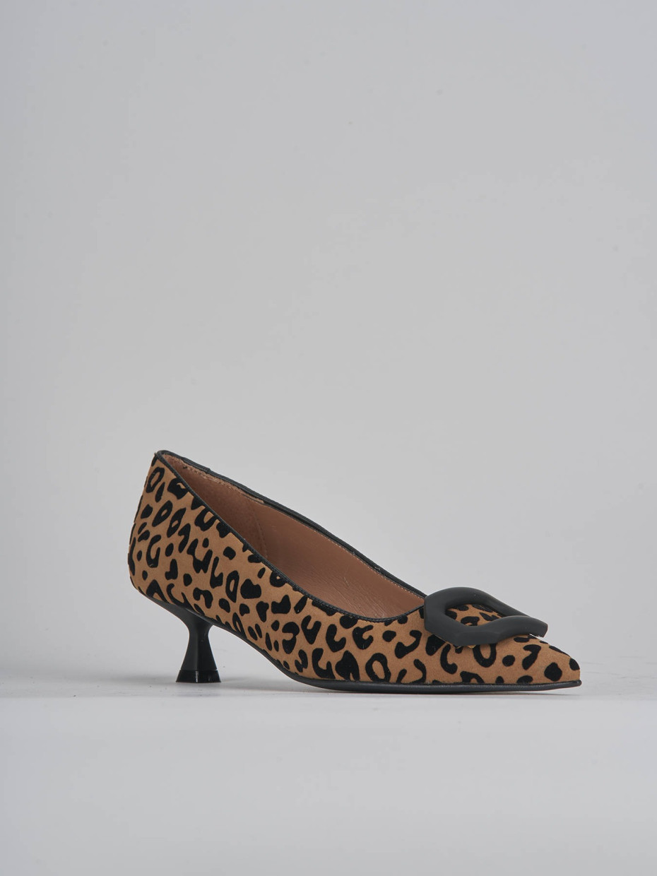 Pumps woman heel 5 cm multicolor suede Barca Stores
