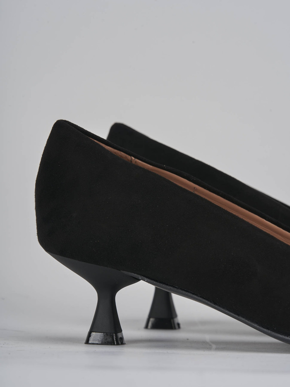 Décolleté e slingback tacco 5cm camoscio nero