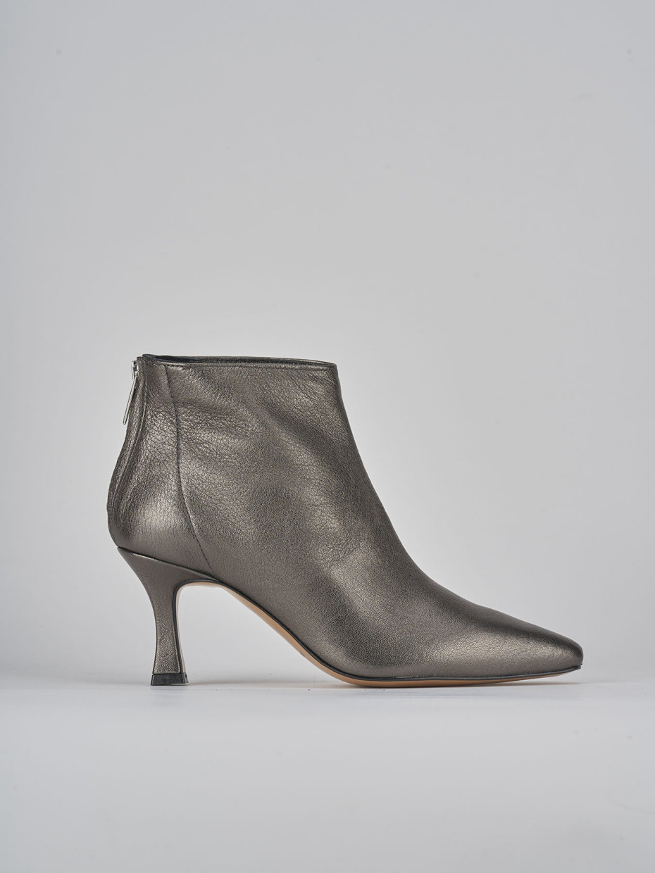 High heel ankle boots heel 7 cm grey leather