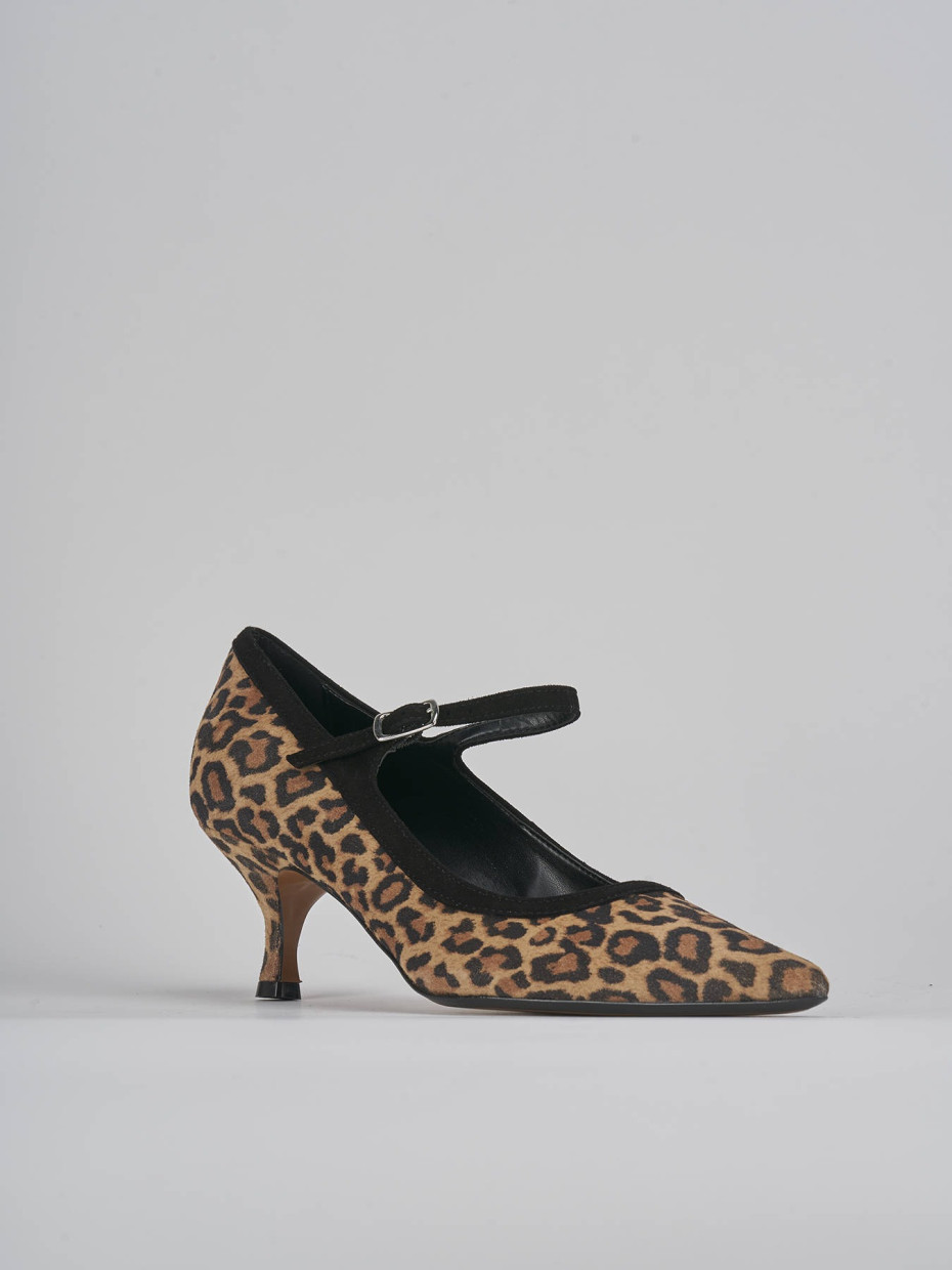Décolleté e slingback tacco 5cm camoscio multicolor