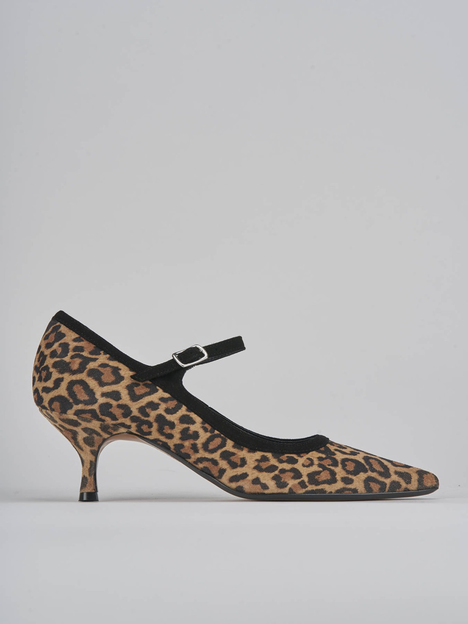 Décolleté e slingback tacco 5cm camoscio multicolor