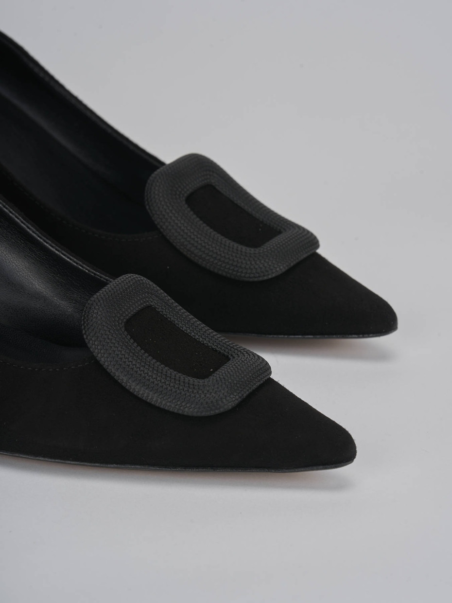 Décolleté e slingback tacco 5cm camoscio nero