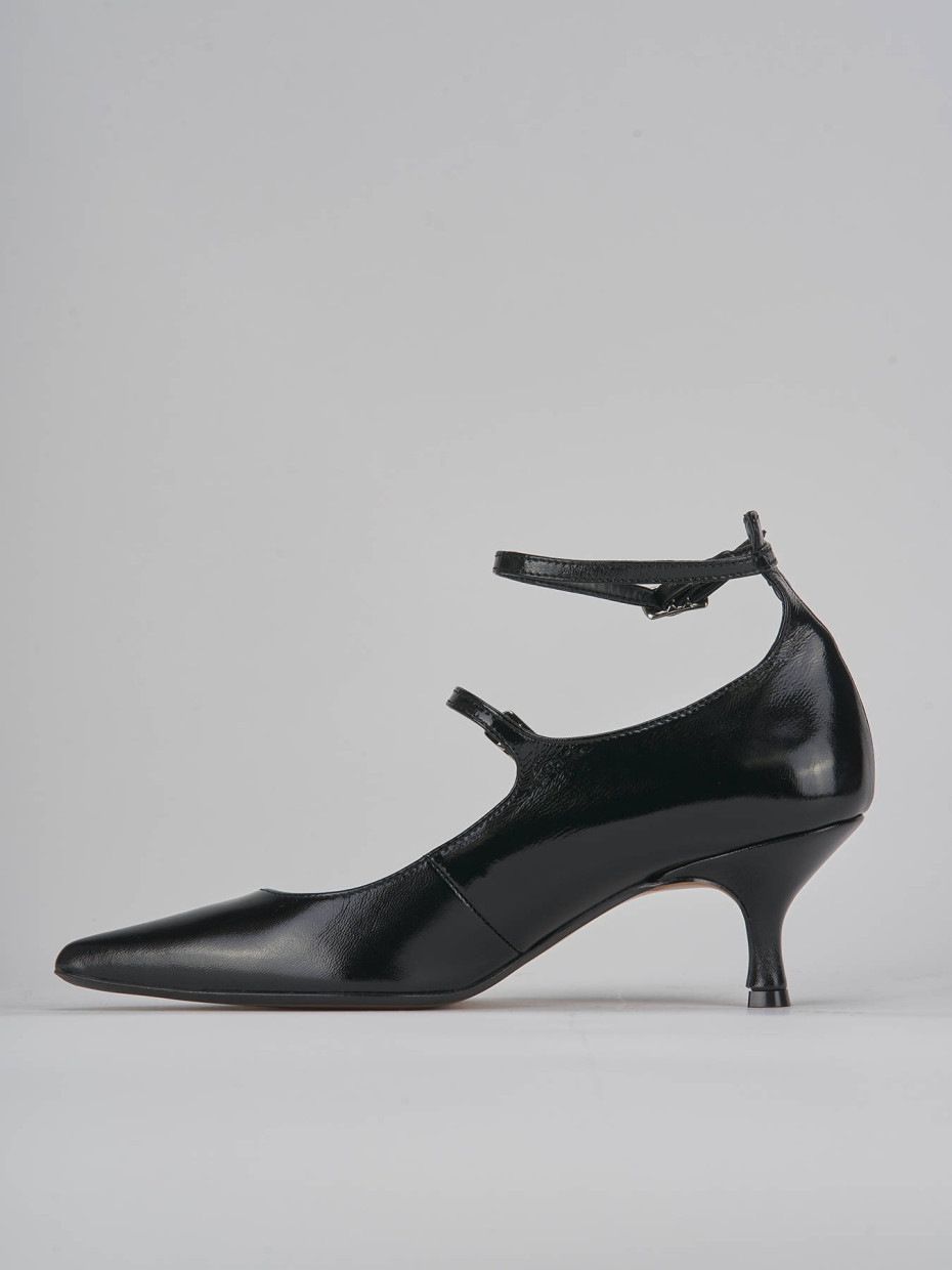 Décolleté e slingback tacco 5cm pelle nero