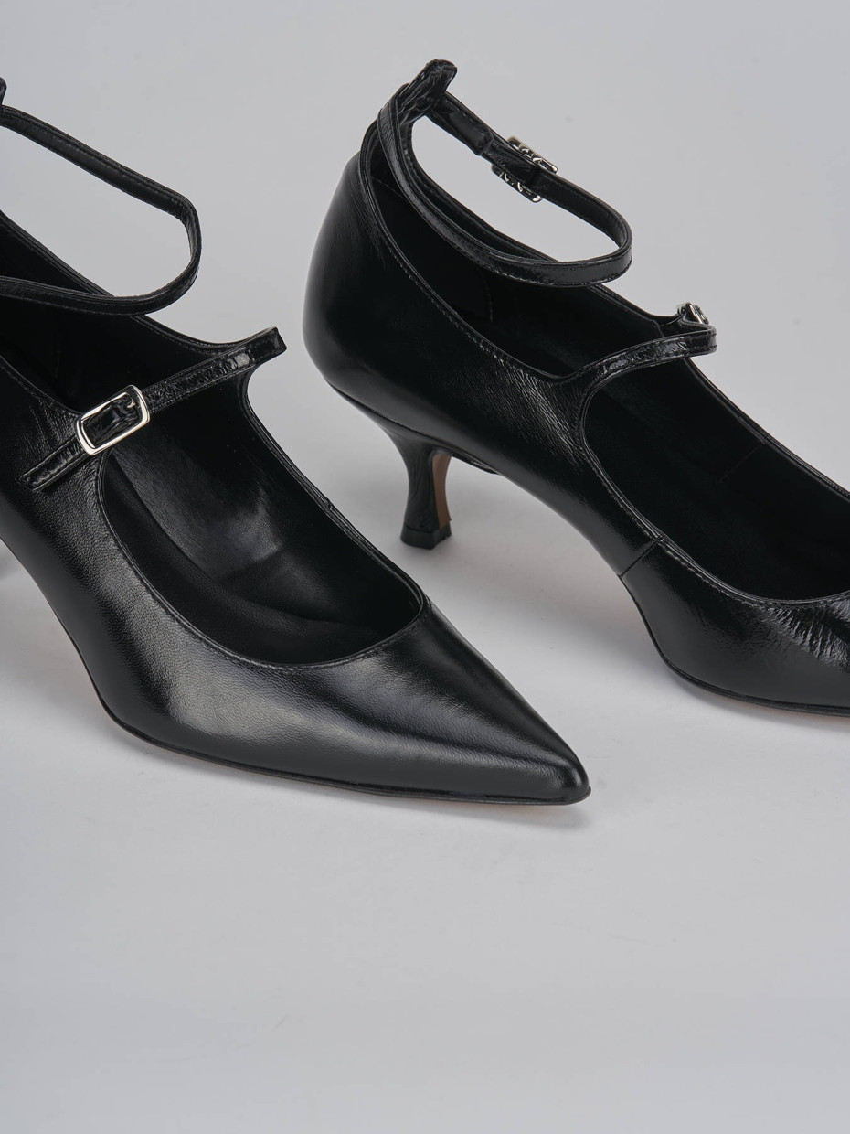 Décolleté e slingback tacco 5cm pelle nero