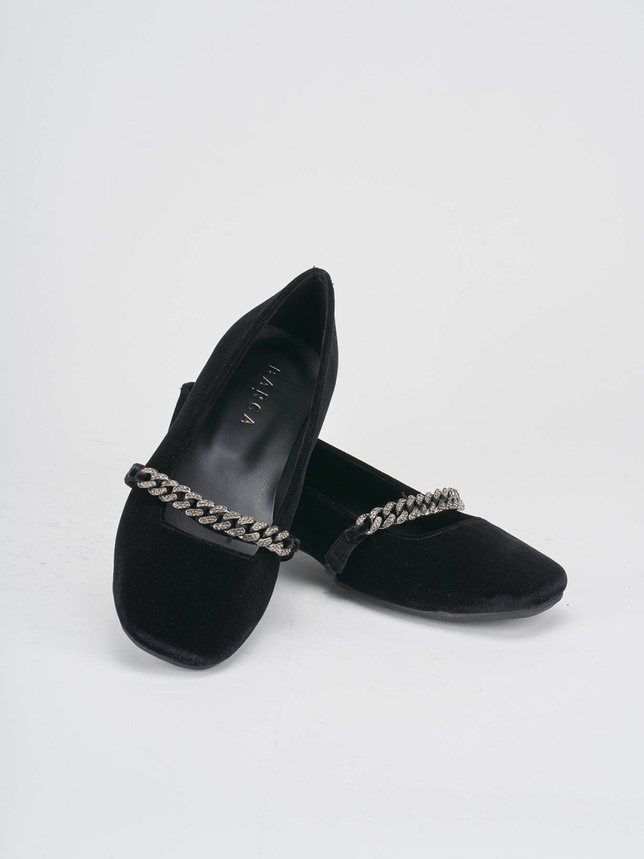 Ballerine tacco 1cm velluto nero