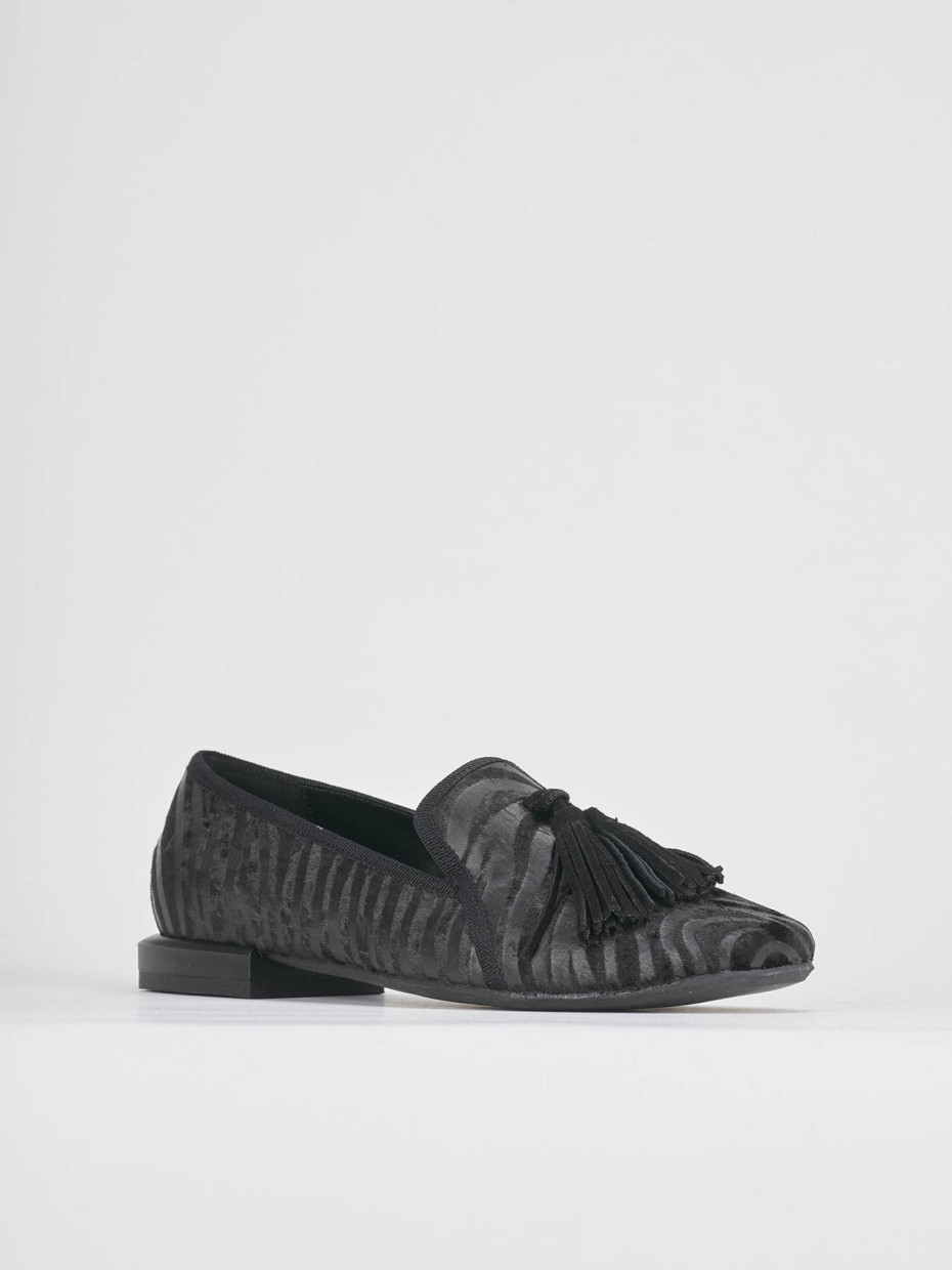 Ballerine tacco 1cm velluto nero