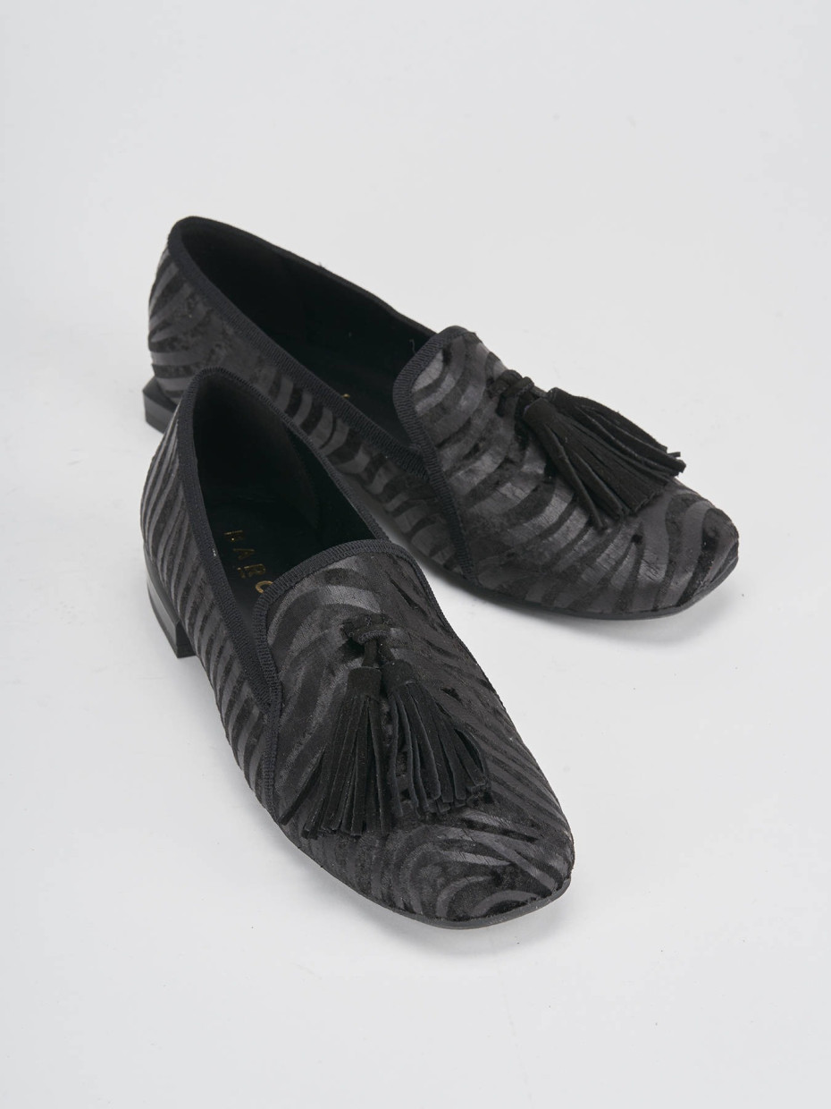 Ballerine tacco 1cm velluto nero