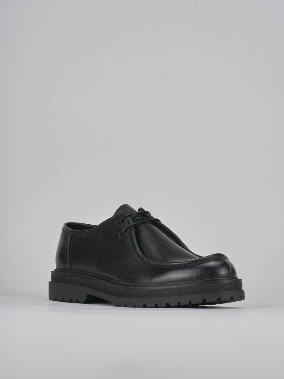 Lace up black leather shoes hot sale