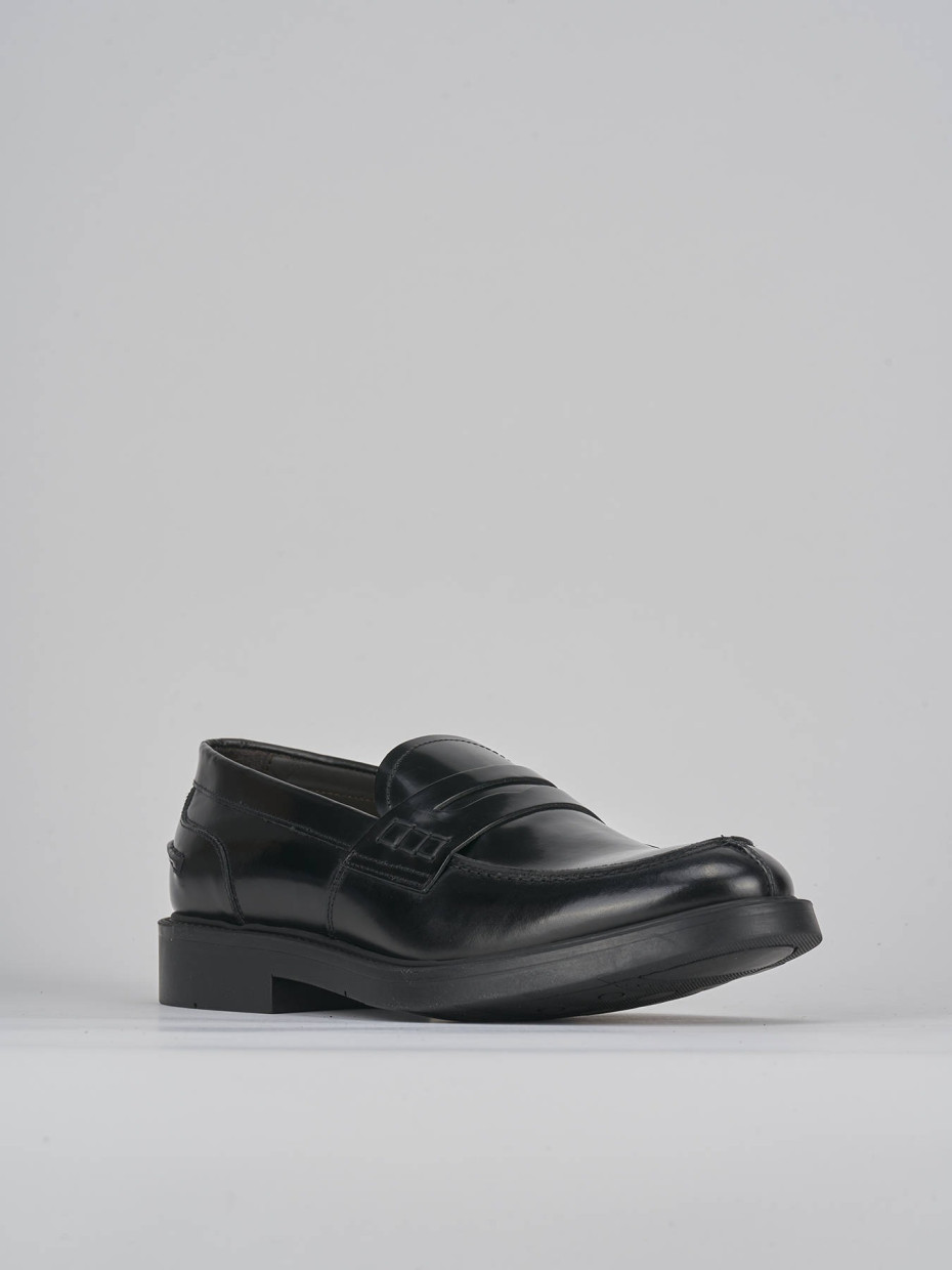 Loafers black leather