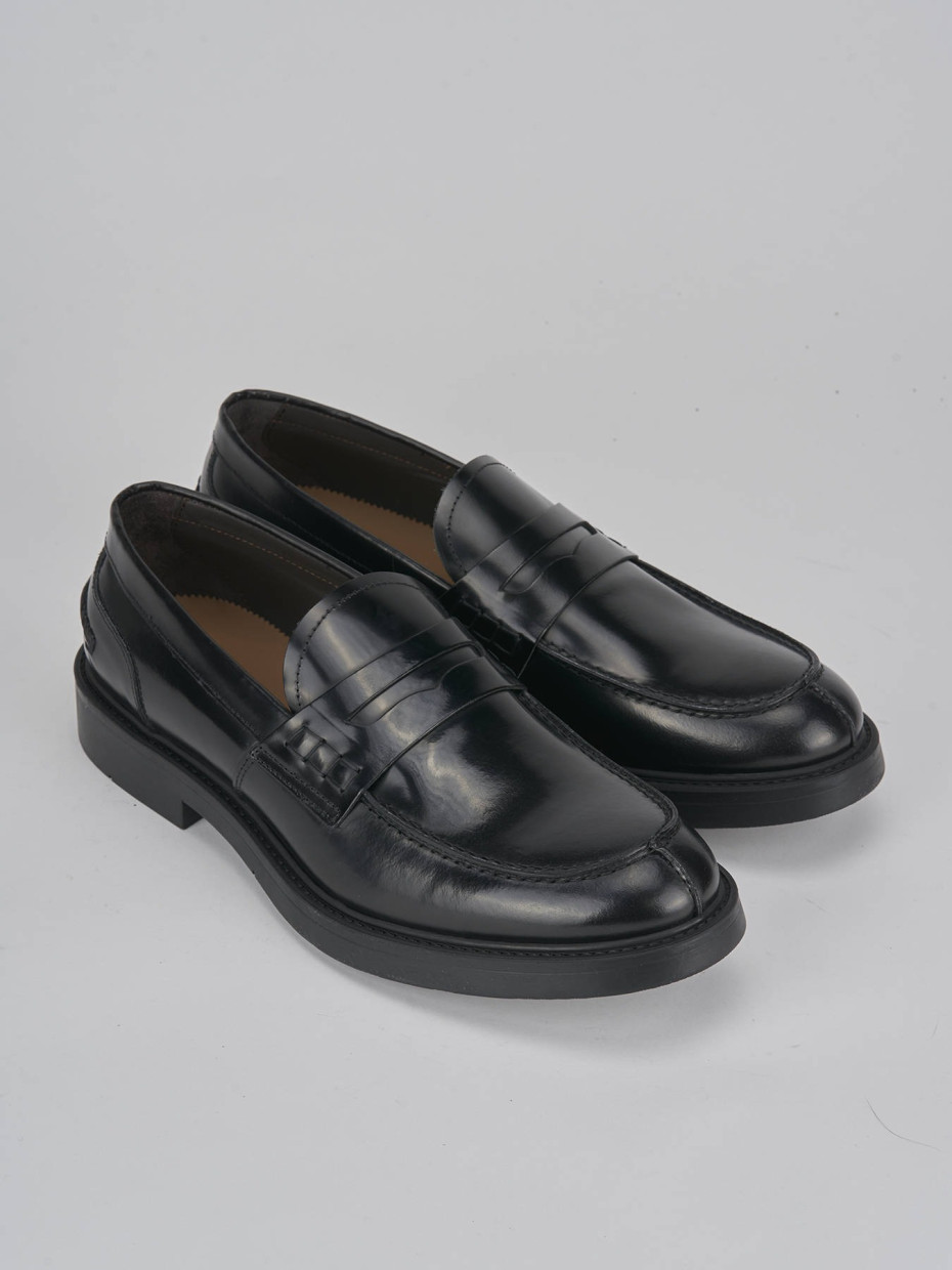 Loafers black leather