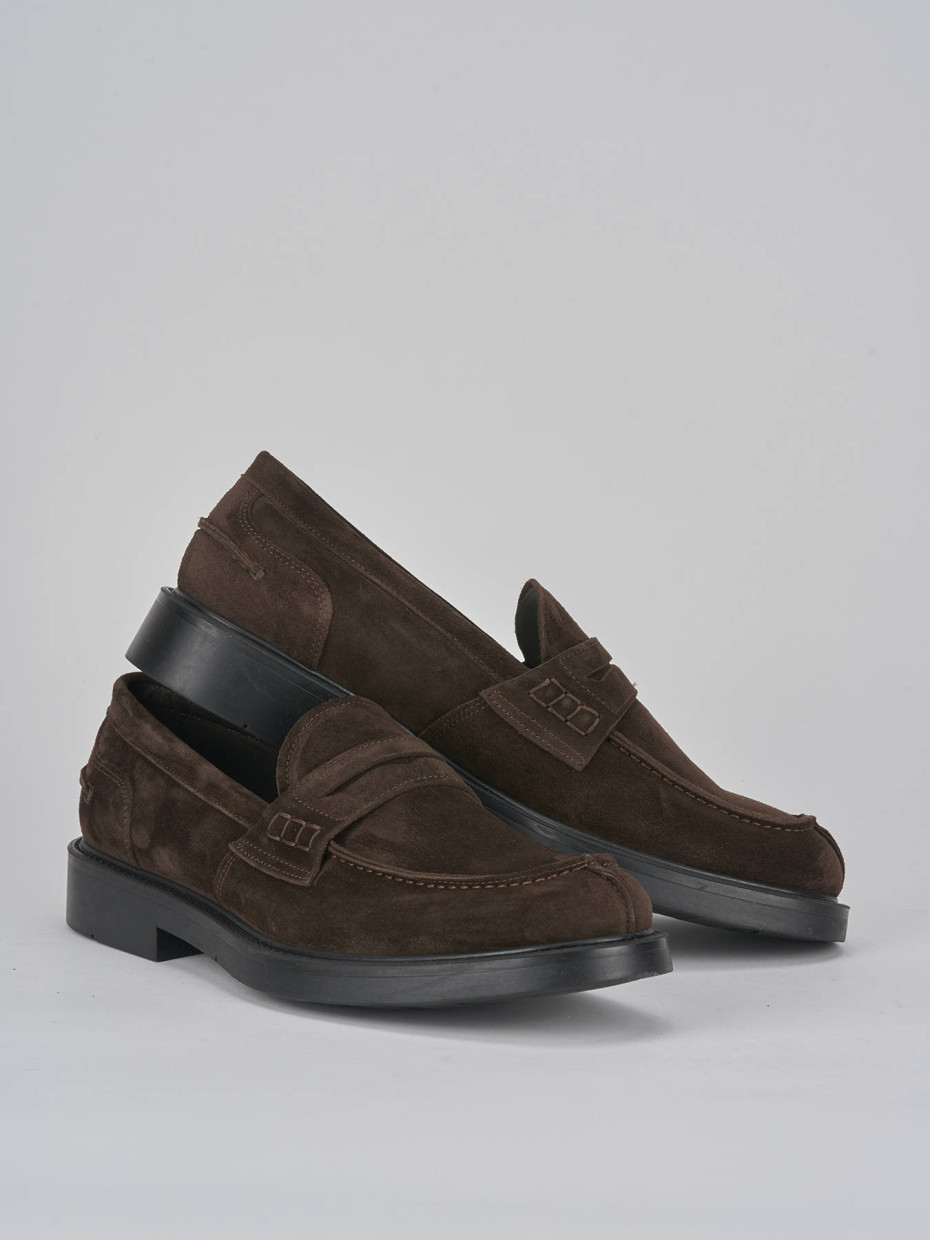 Loafers dark brown suede