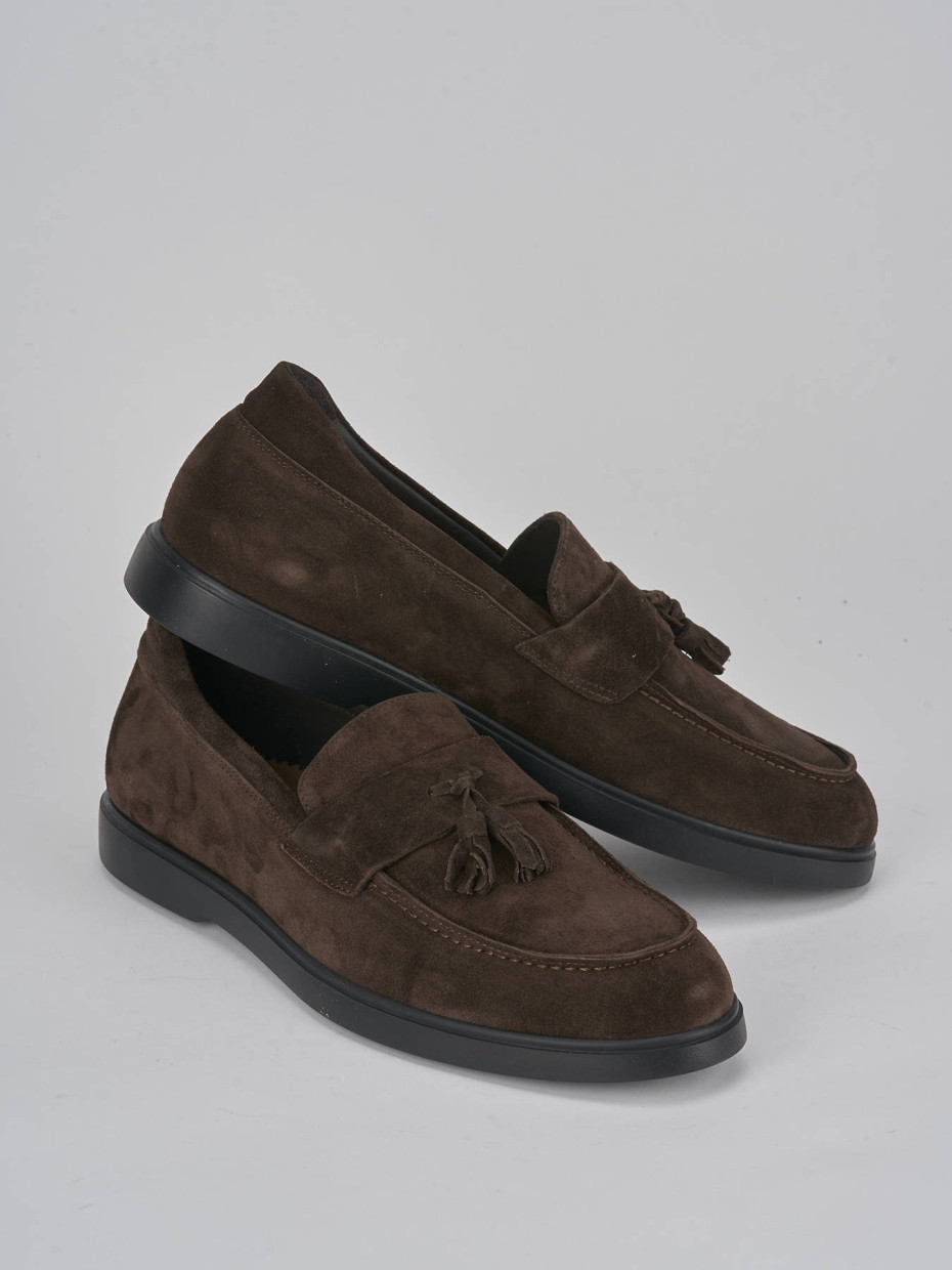 Loafers dark brown suede