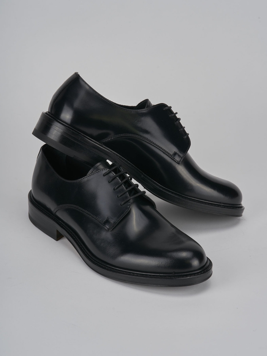 Lace-up shoes man black leather | Barca Stores