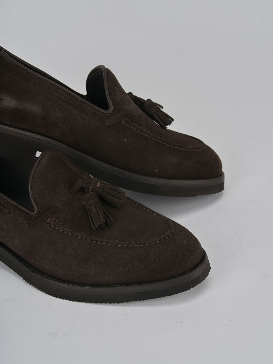 Loafers dark brown suede