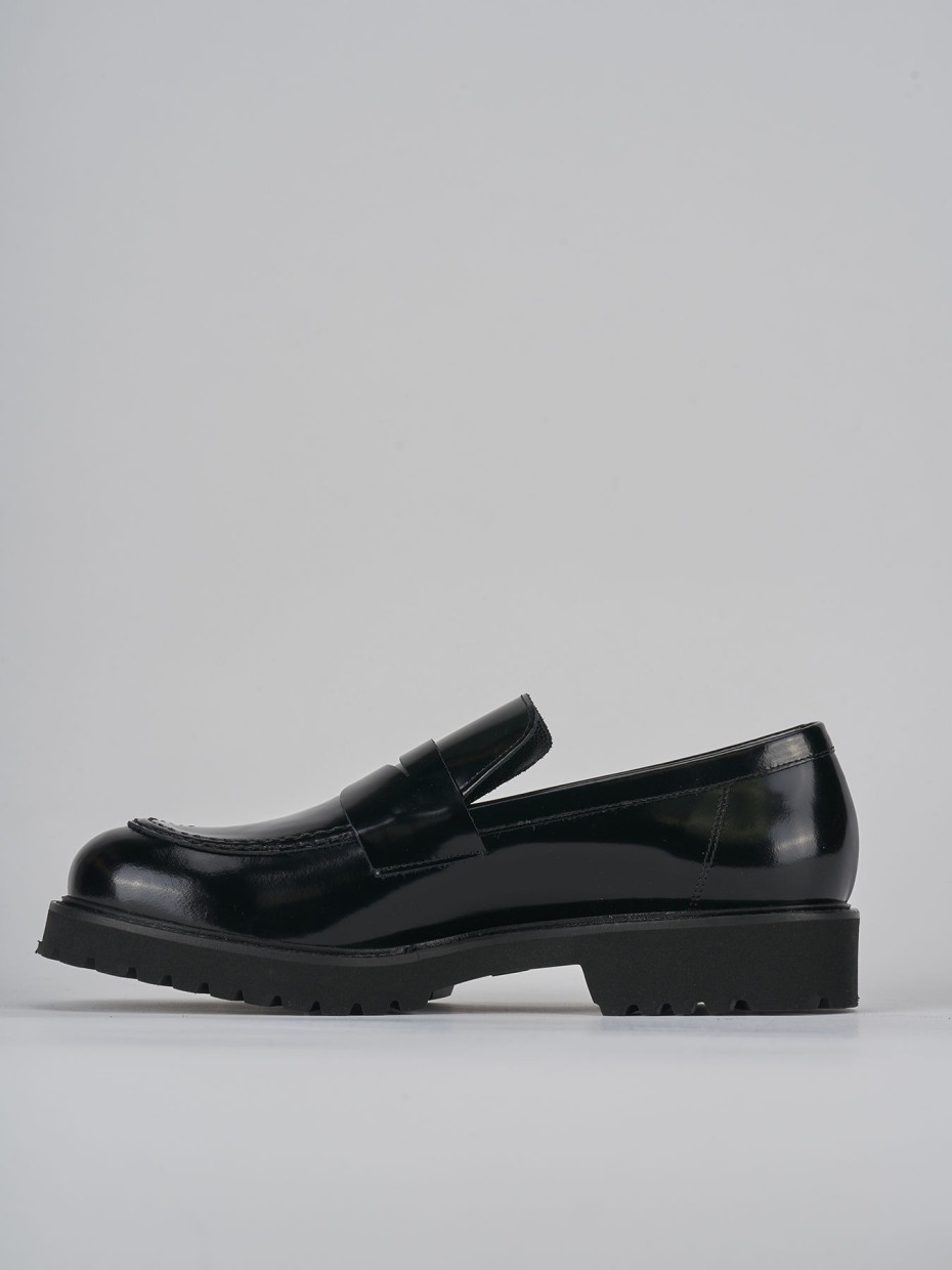 Mocassini tacco 2cm pelle nero