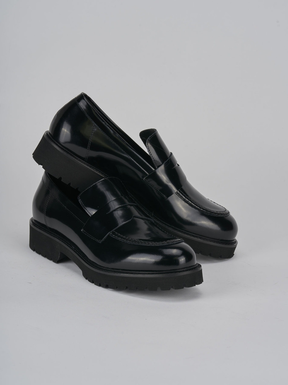 Mocassini tacco 2cm pelle nero