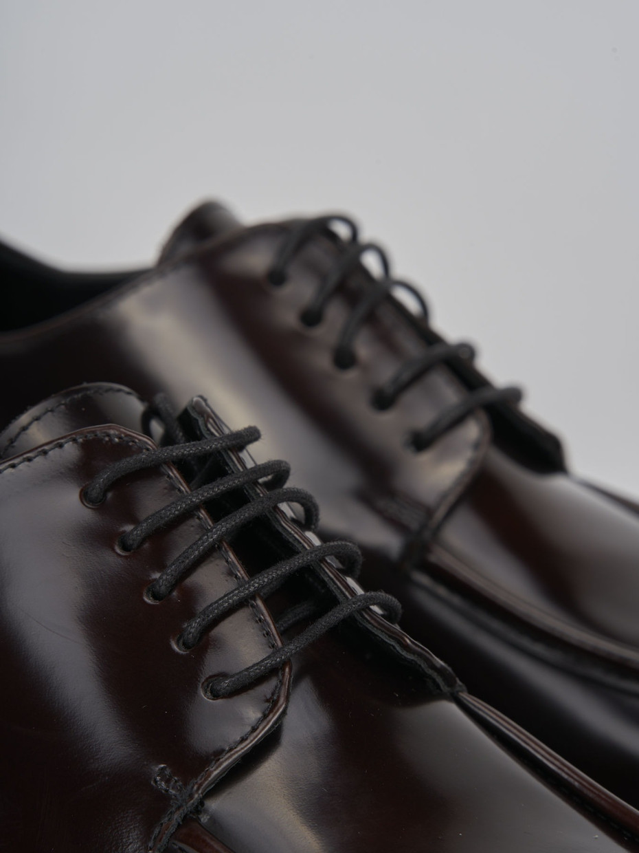 Lace-up shoes heel 2 cm dark brown leather