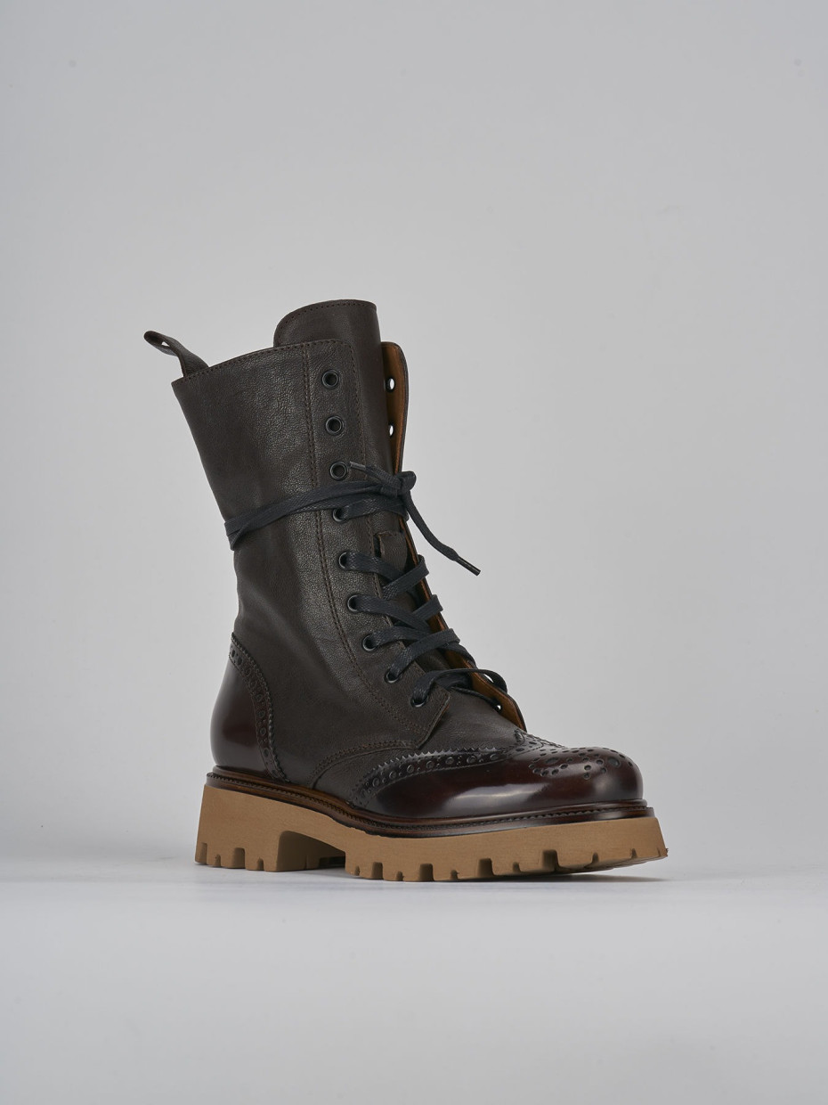 Combat boot dark brown online