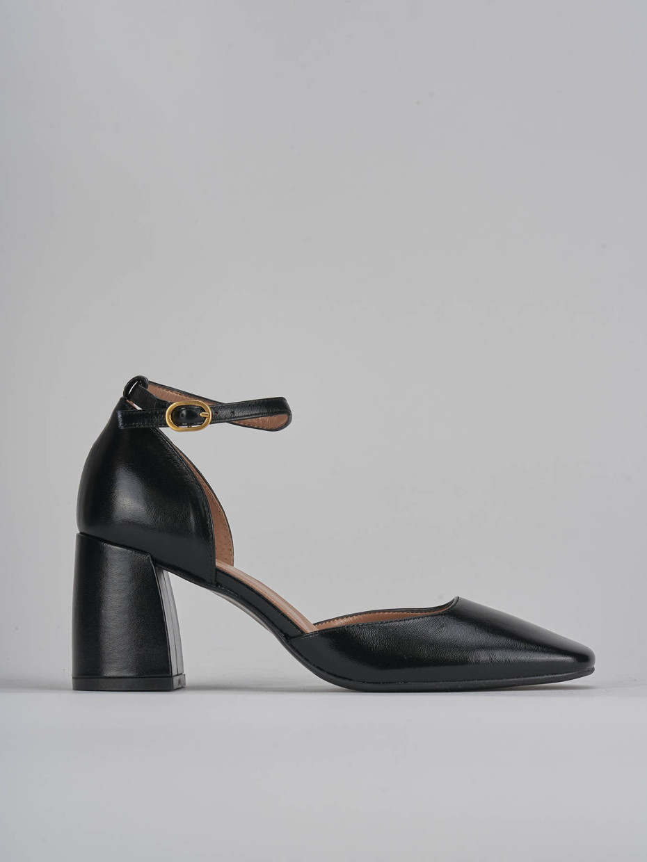 Décolleté e slingback tacco 8cm vernice nero