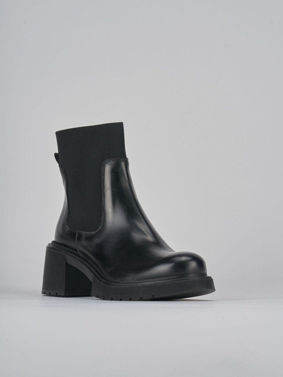 Stivaletti tacco 6cm pelle nero Barca Stores