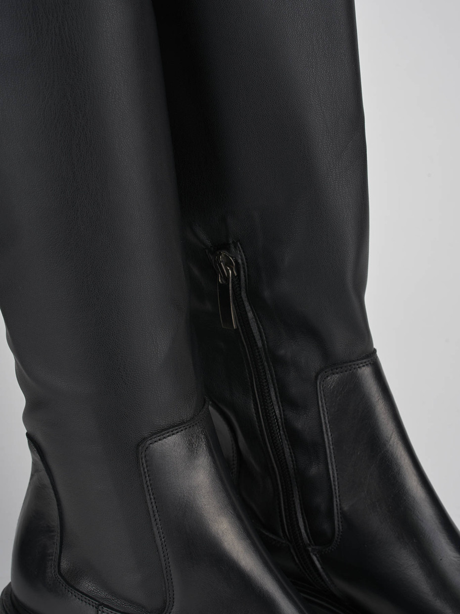 Stivali tacco 6cm pelle nero