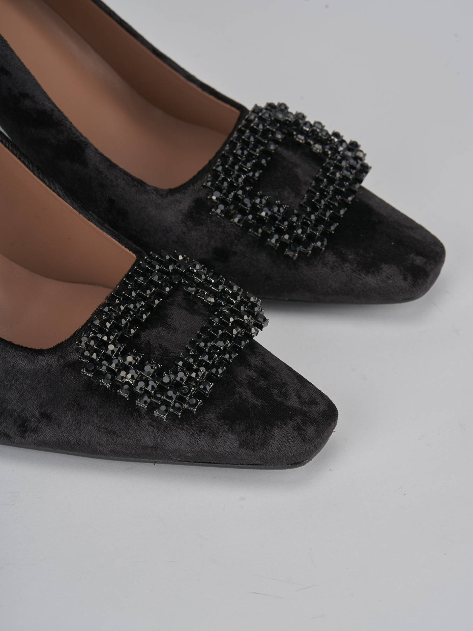 Pumps heel 9 cm black velvet