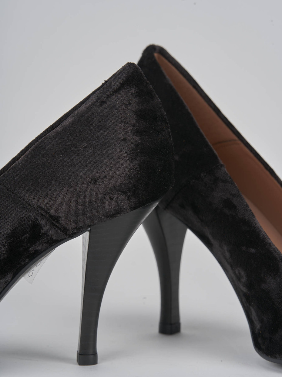 Pumps heel 9 cm black velvet
