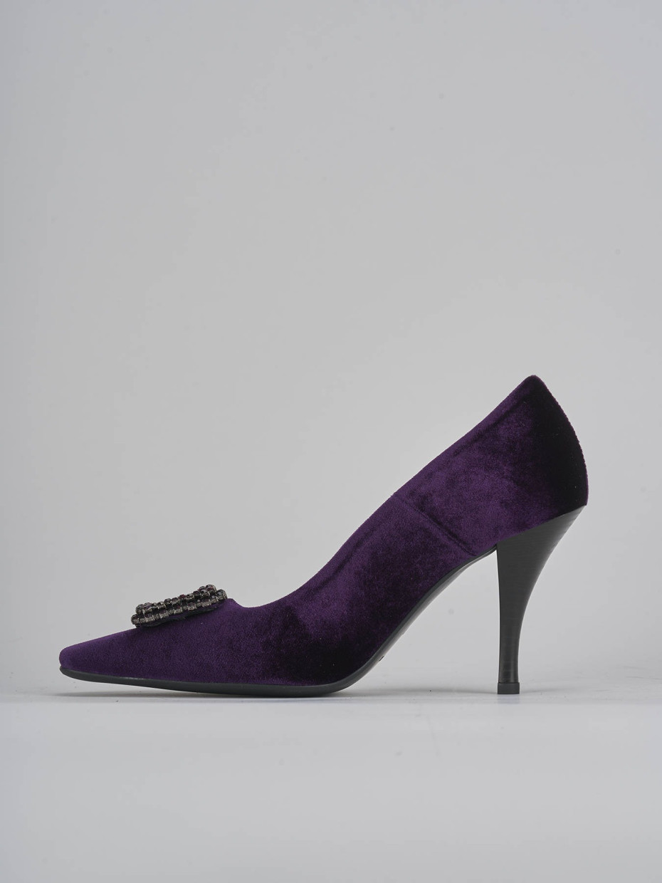 Pumps woman heel 9 cm violet velvet Barca Stores