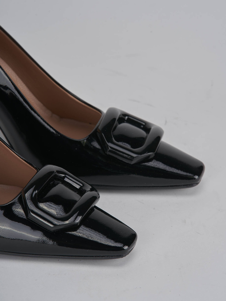 Décolleté e slingback tacco 9cm vernice nero