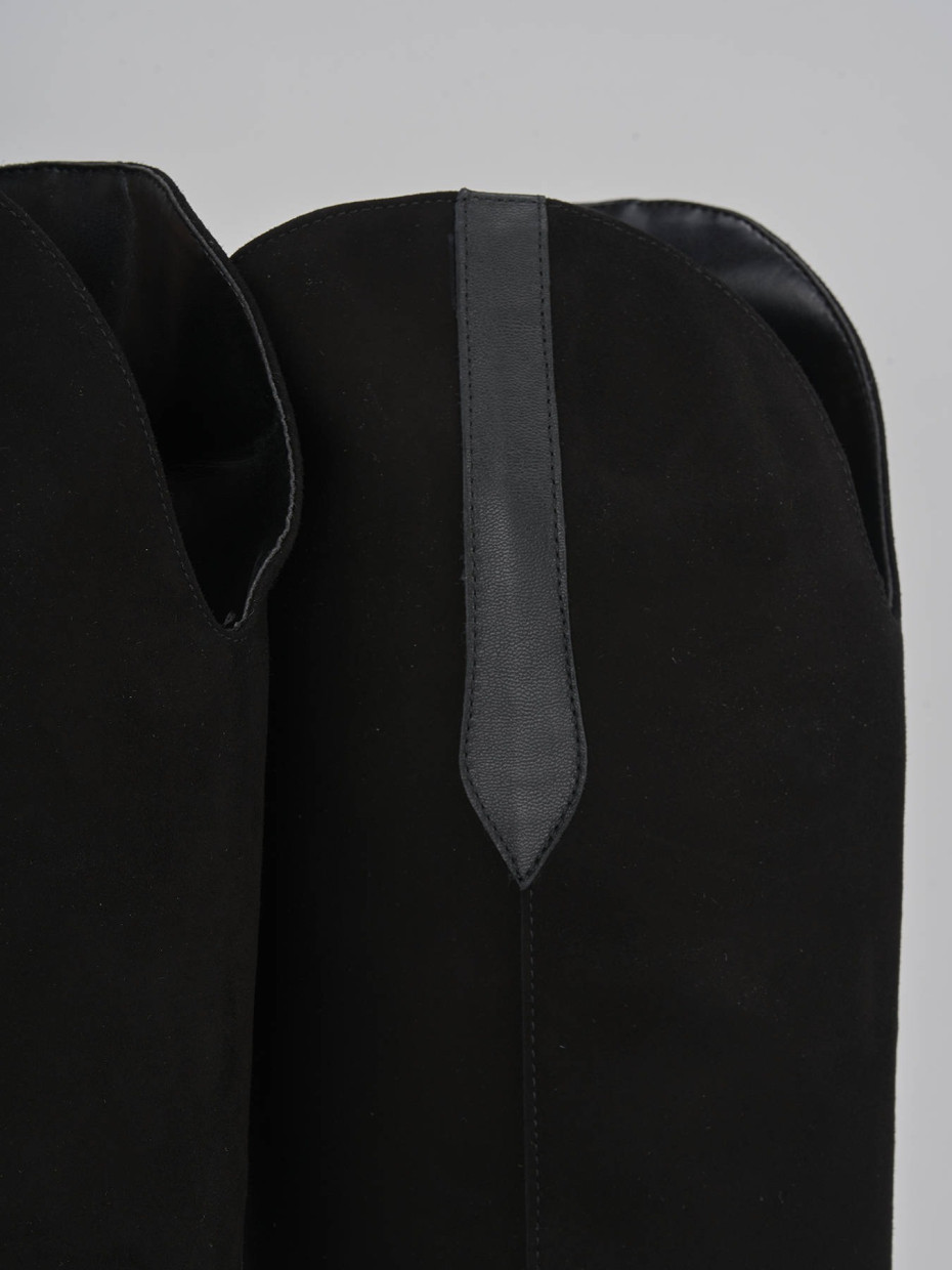 High heel boots heel 5 cm black leather
