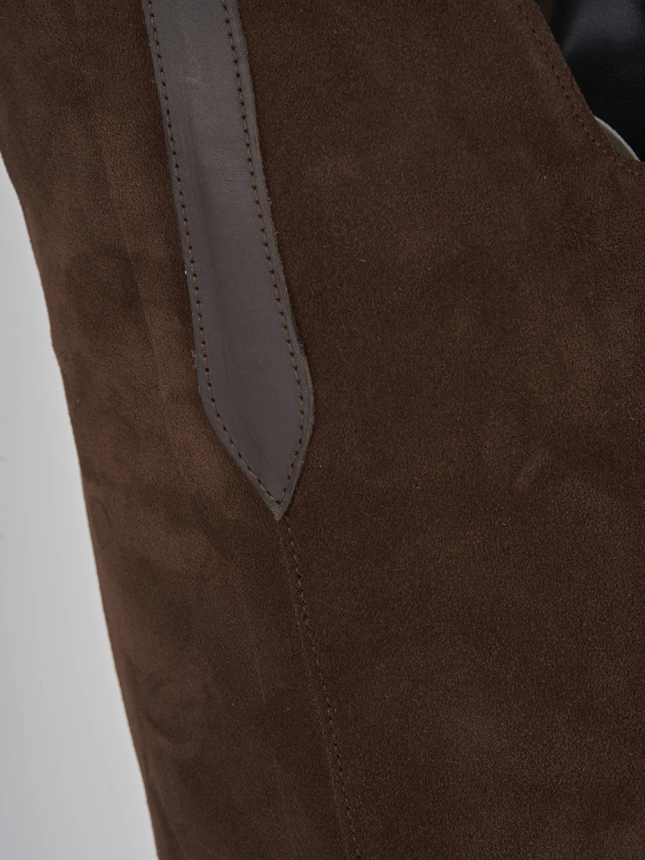 Stivali tacco 5cm pelle testa