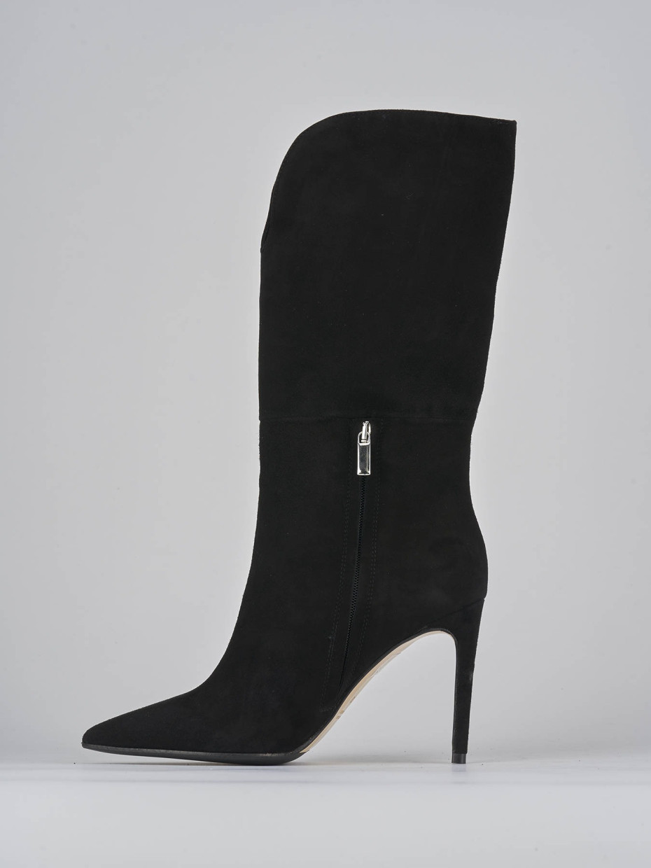Stivali tacco 11cm camoscio nero