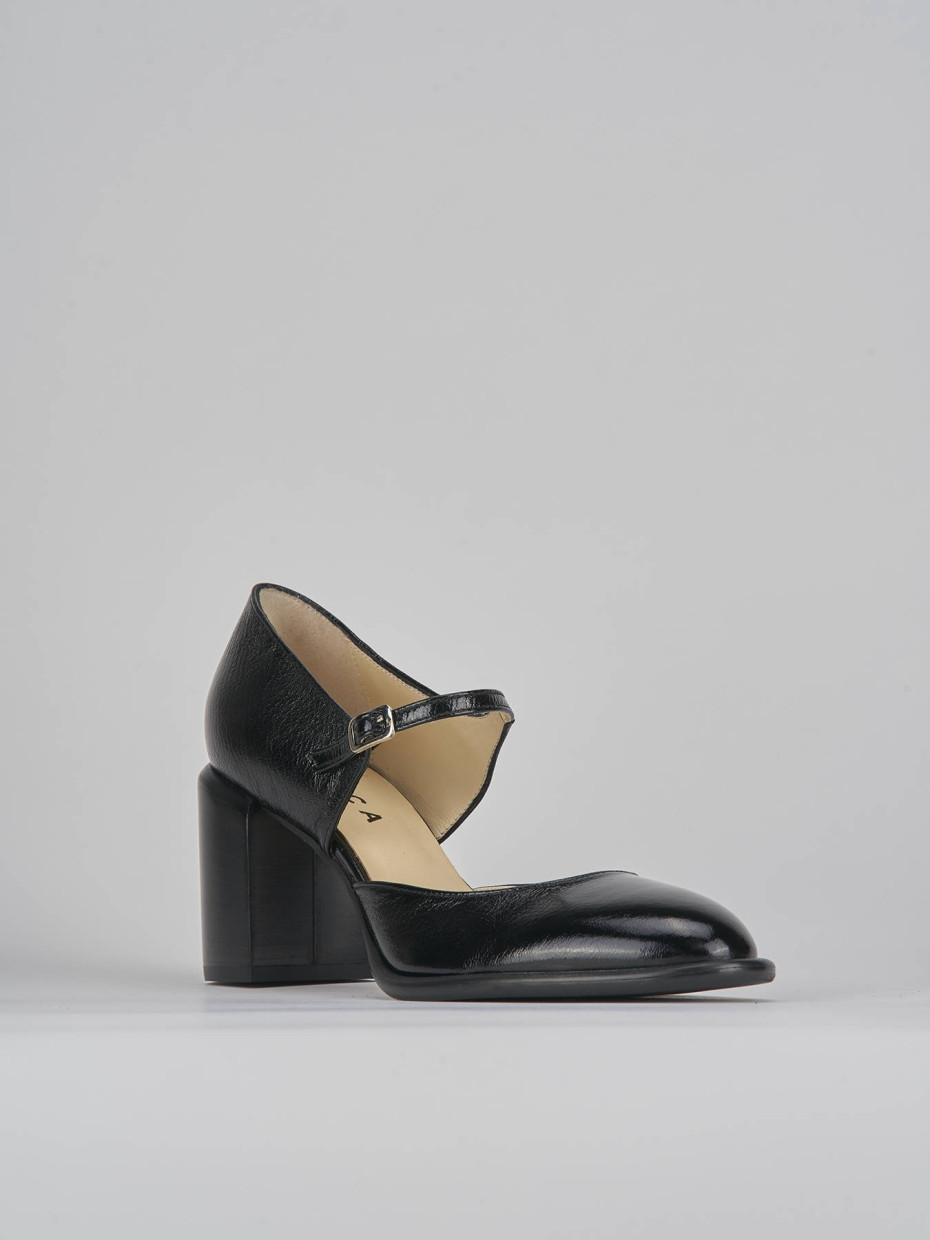 Décolleté e slingback tacco 7cm vernice nero