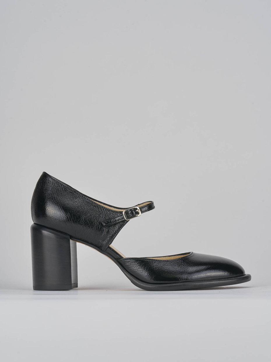 Décolleté e slingback tacco 7cm vernice nero